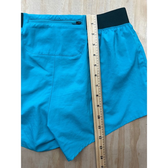 The North Face Womens FlashDry Running Shorts Blue Turquoise Size S Small Pocket - Picture 5 of 6